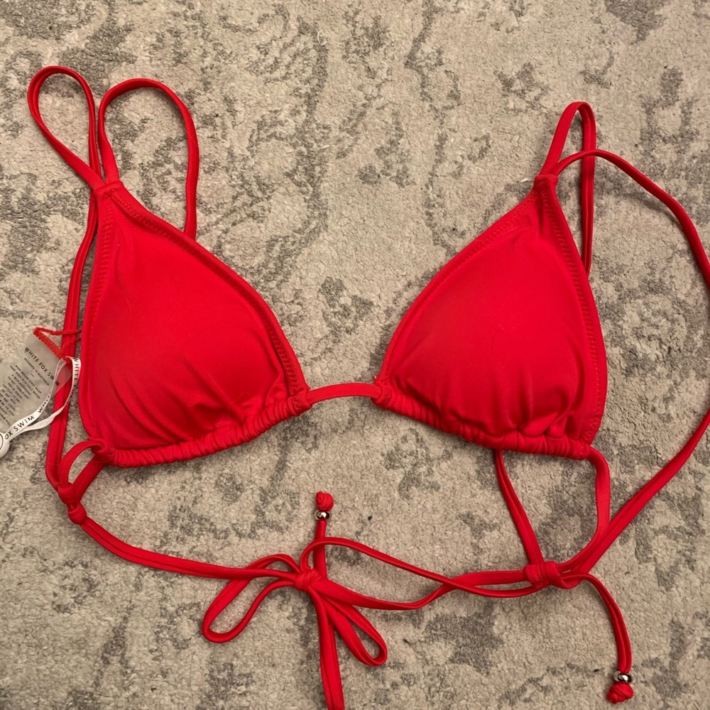 White fox boutique red bikini top